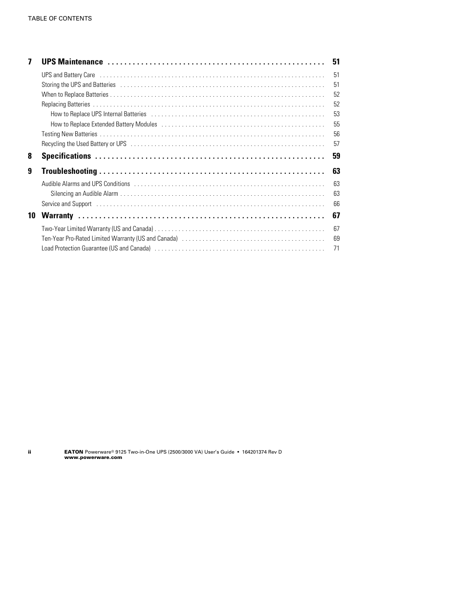 Powerware 9125 Two-in-One UPS 2500 User Manual | Page 6 / 78