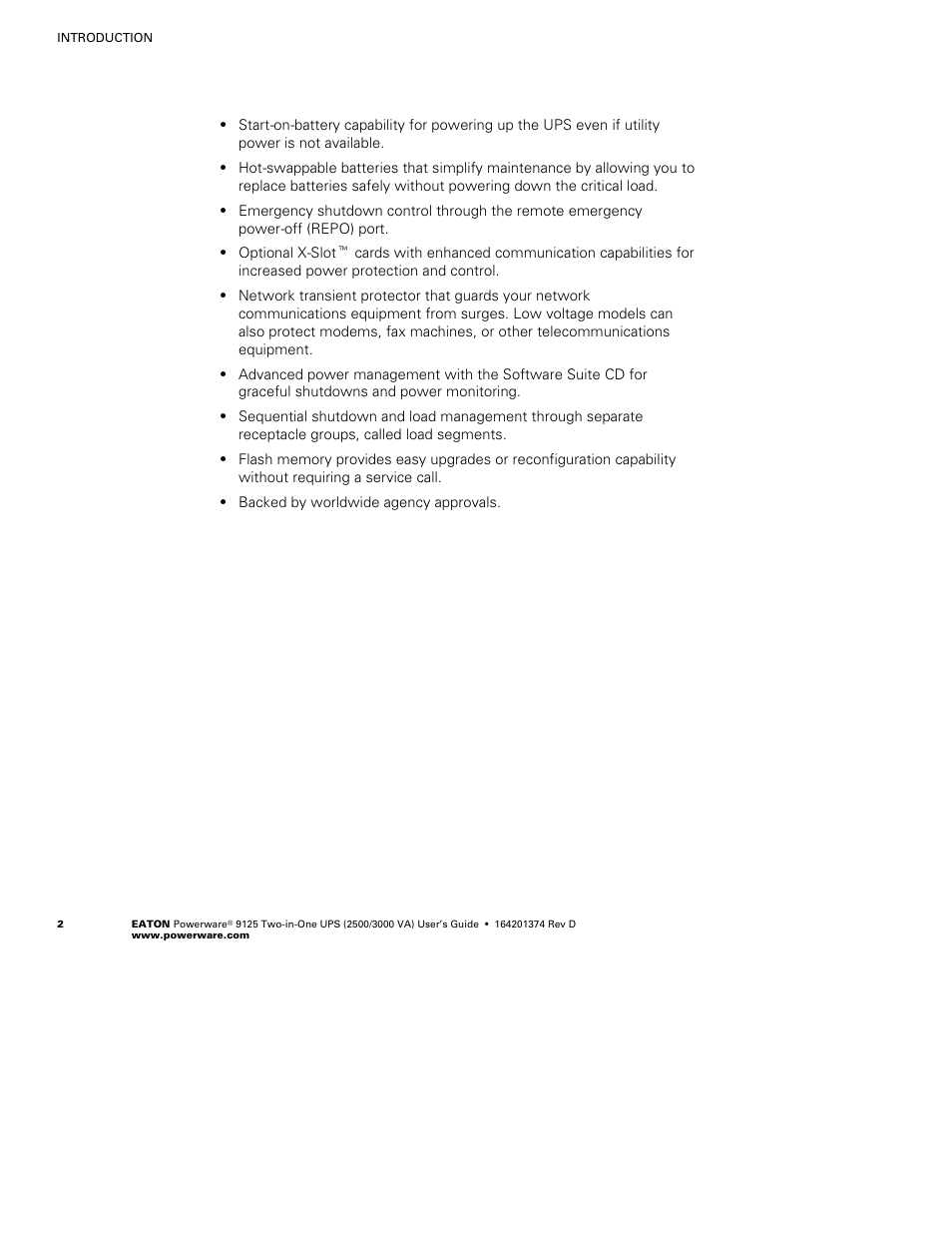 Powerware 9125 Two-in-One UPS 2500 User Manual | Page 8 / 78