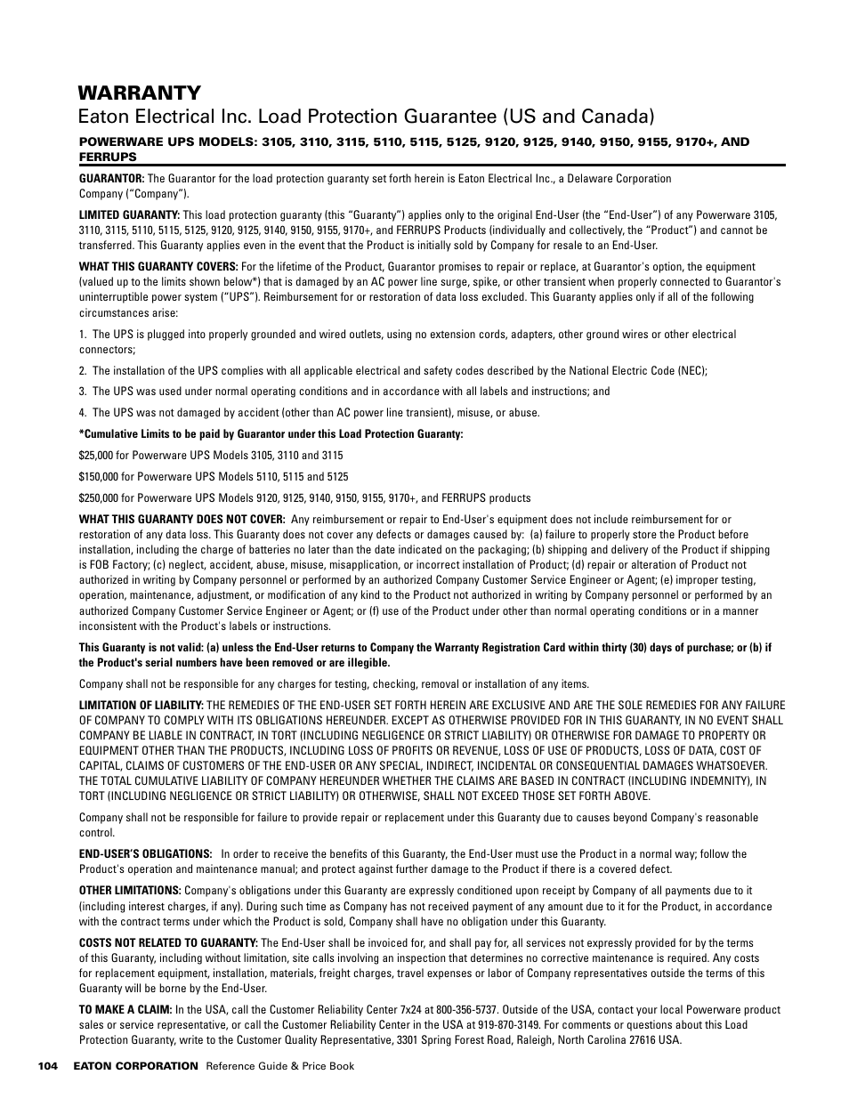 Powerware E.T.N 1500 VA - 60kVa User Manual | Page 106 / 120