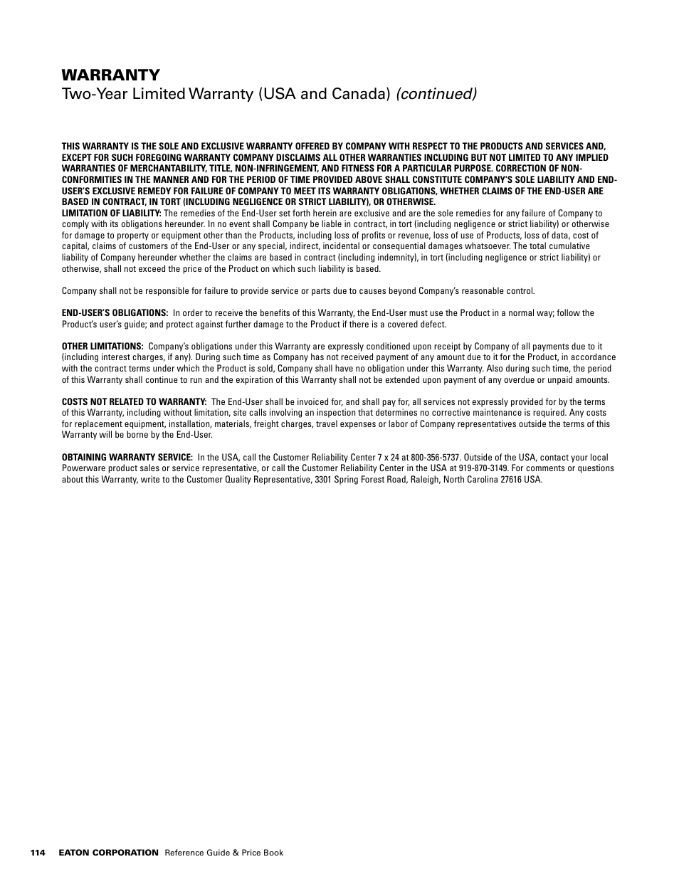Powerware E.T.N 1500 VA - 60kVa User Manual | Page 116 / 120