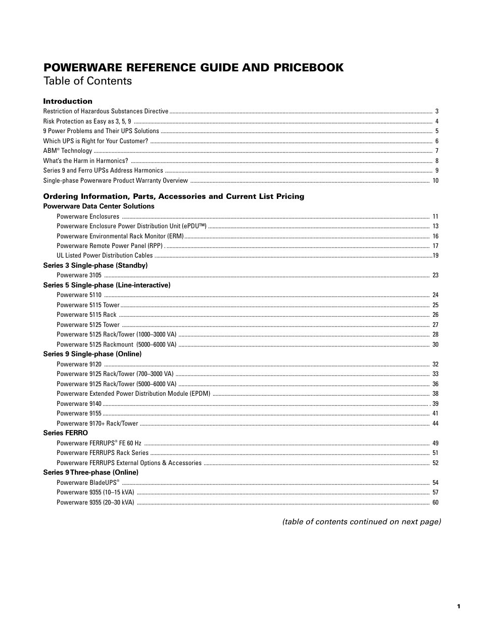 Powerware E.T.N 1500 VA - 60kVa User Manual | Page 3 / 120