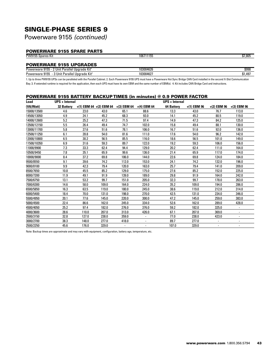 Powerware E.T.N 1500 VA - 60kVa User Manual | Page 45 / 120