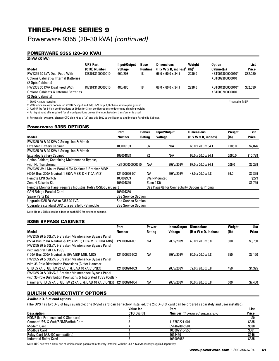 Powerware E.T.N 1500 VA - 60kVa User Manual | Page 63 / 120