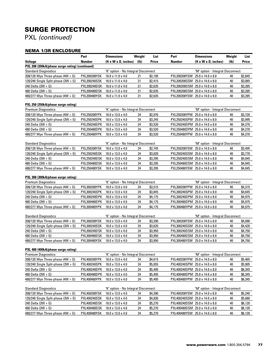 Surge protection pxl (continued) | Powerware E.T.N 1500 VA - 60kVa User Manual | Page 79 / 120