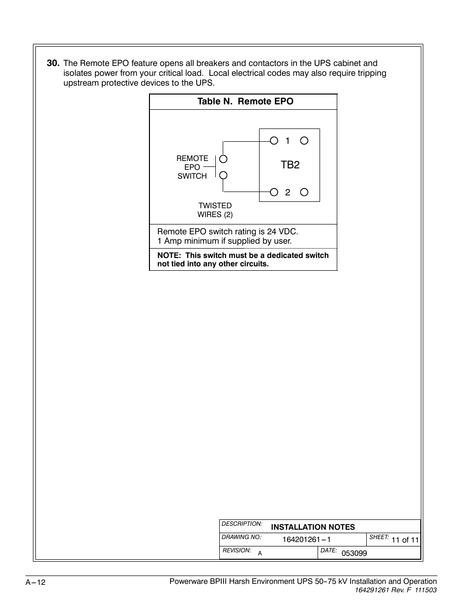 Powerware 5075 kVA User Manual | Page 144 / 162