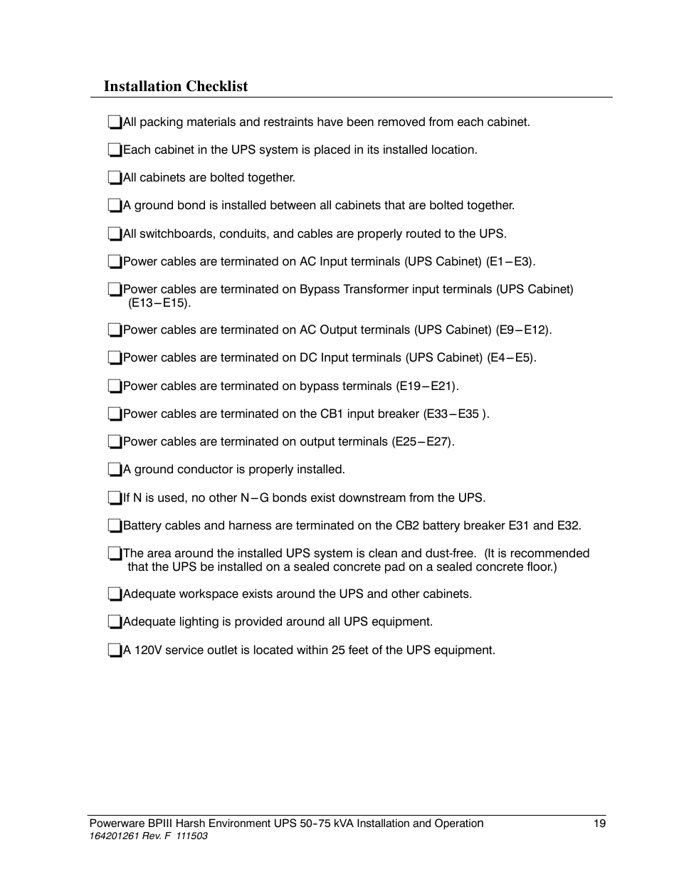 Powerware 5075 kVA User Manual | Page 27 / 162