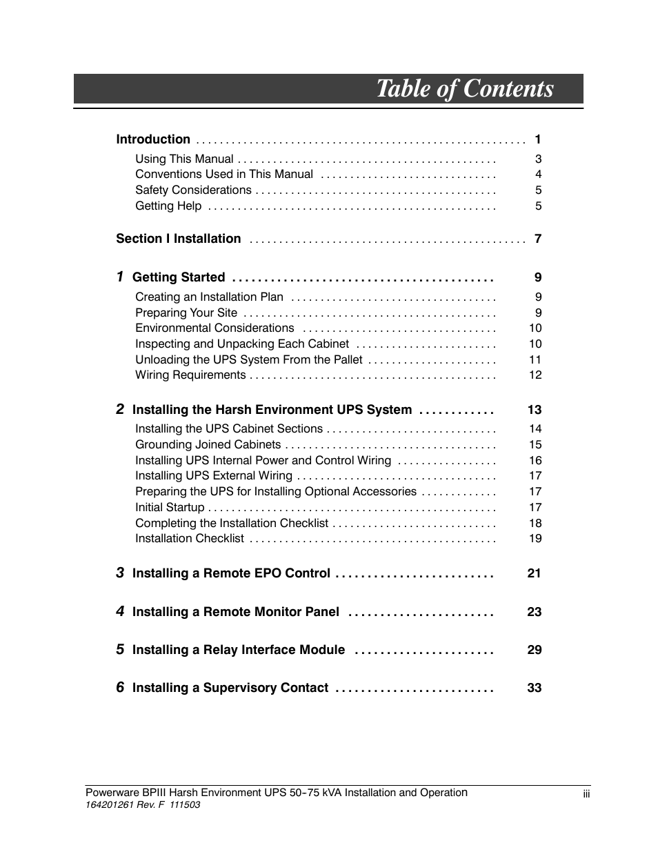 Powerware 5075 kVA User Manual | Page 3 / 162