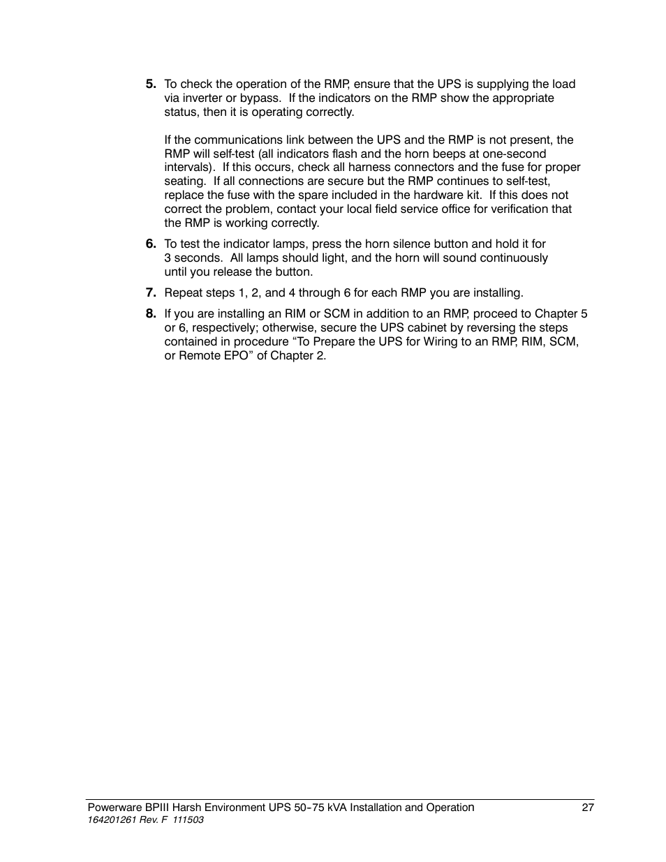 Powerware 5075 kVA User Manual | Page 35 / 162