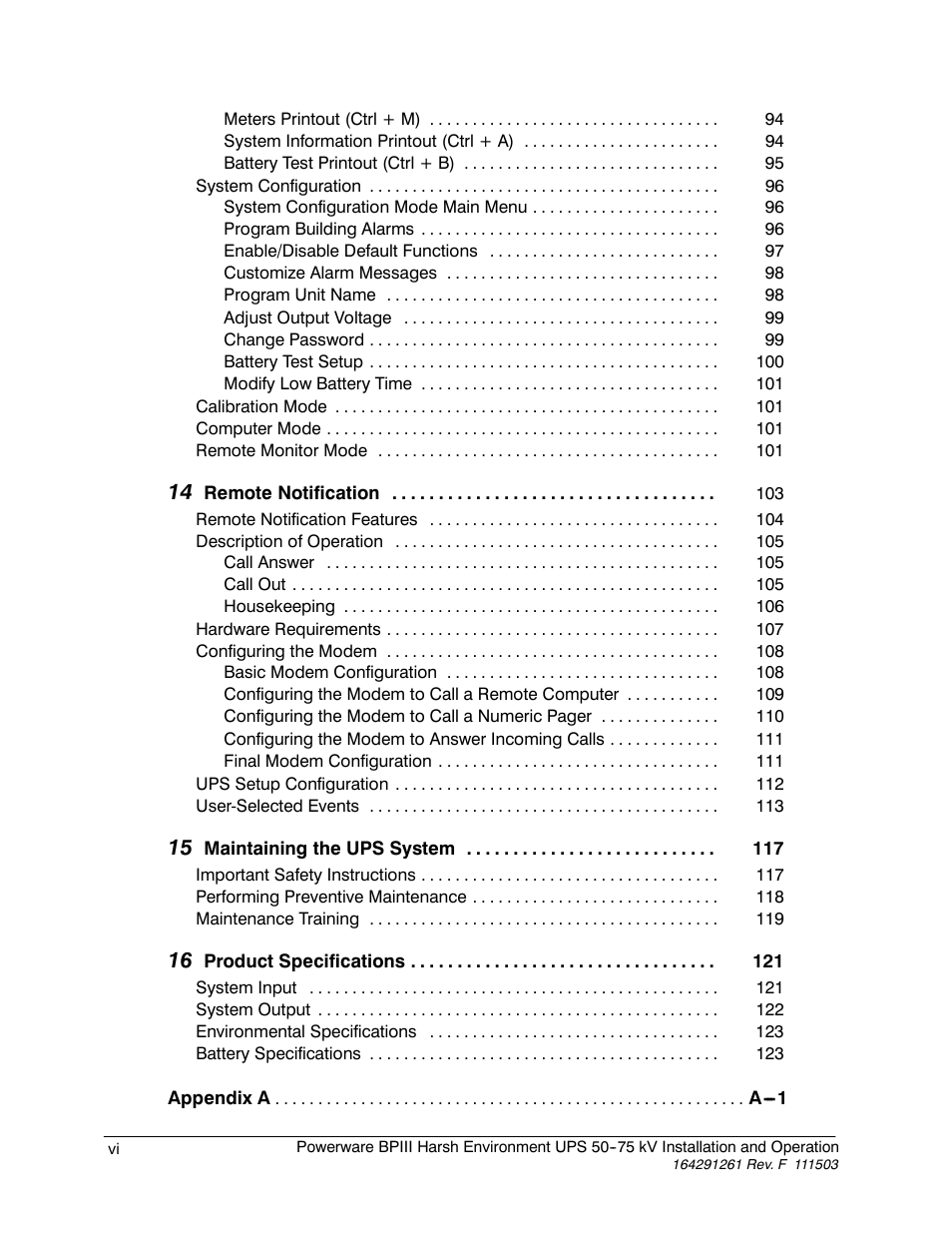 Powerware 5075 kVA User Manual | Page 6 / 162