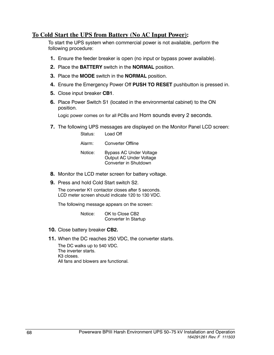 Powerware 5075 kVA User Manual | Page 76 / 162