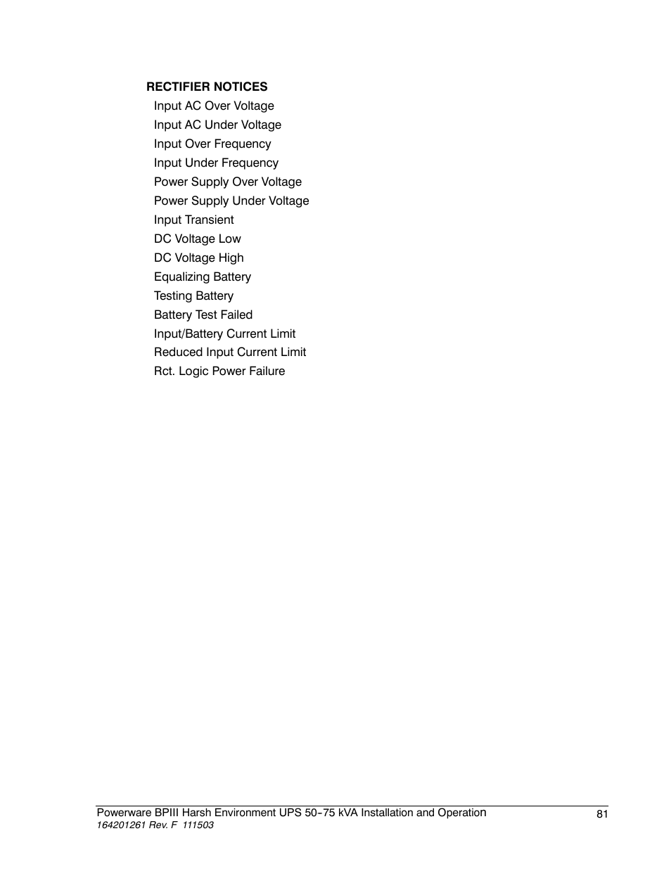 Powerware 5075 kVA User Manual | Page 89 / 162