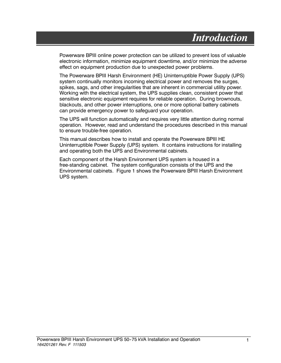 Introduction | Powerware 5075 kVA User Manual | Page 9 / 162