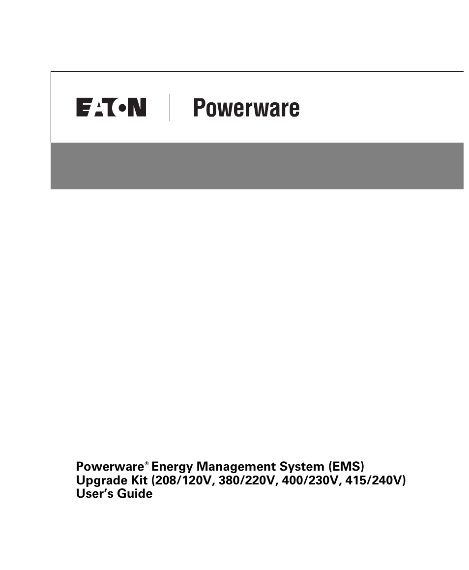 Powerware 208/120V User Manual | 72 pages