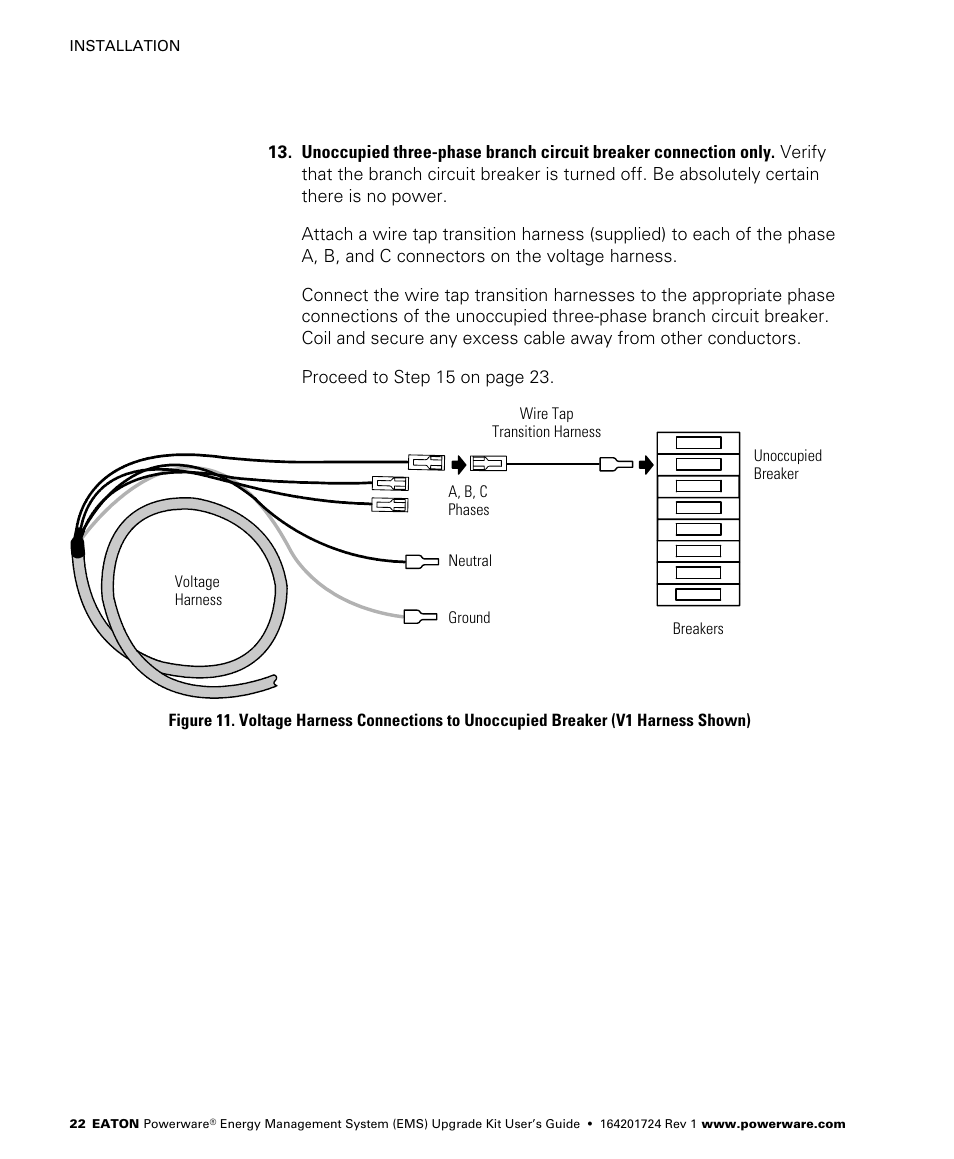Breaker (continue to step 13) | Powerware 208/120V User Manual | Page 28 / 72