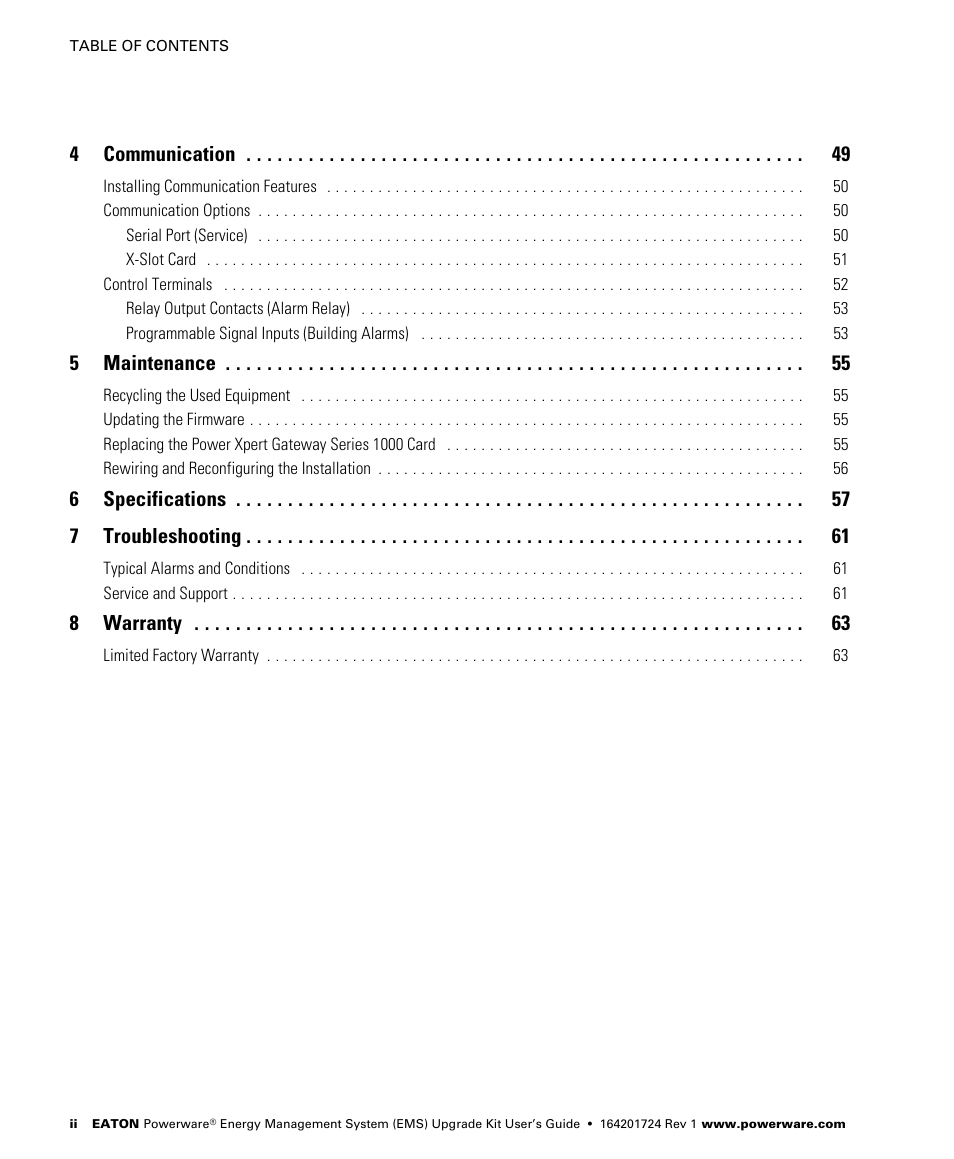 Powerware 208/120V User Manual | Page 6 / 72