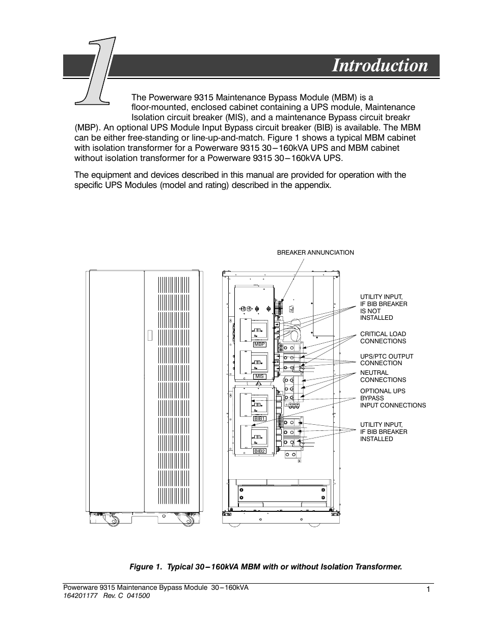 Chapter 1 introduction, Introduction | Powerware 30-160kVA User Manual | Page 5 / 48