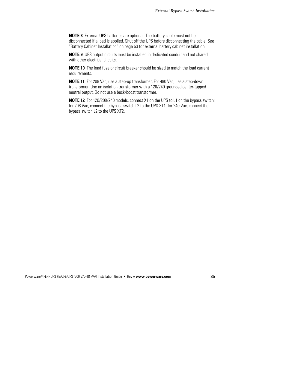 Powerware Ferrups FE/QFE 500VA User Manual | Page 41 / 76