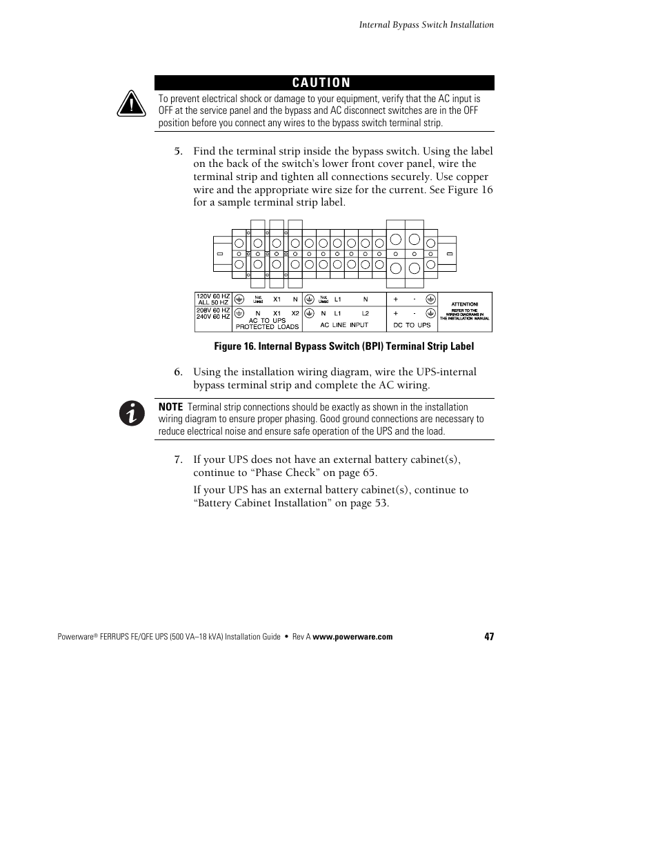 Powerware Ferrups FE/QFE 500VA User Manual | Page 53 / 76