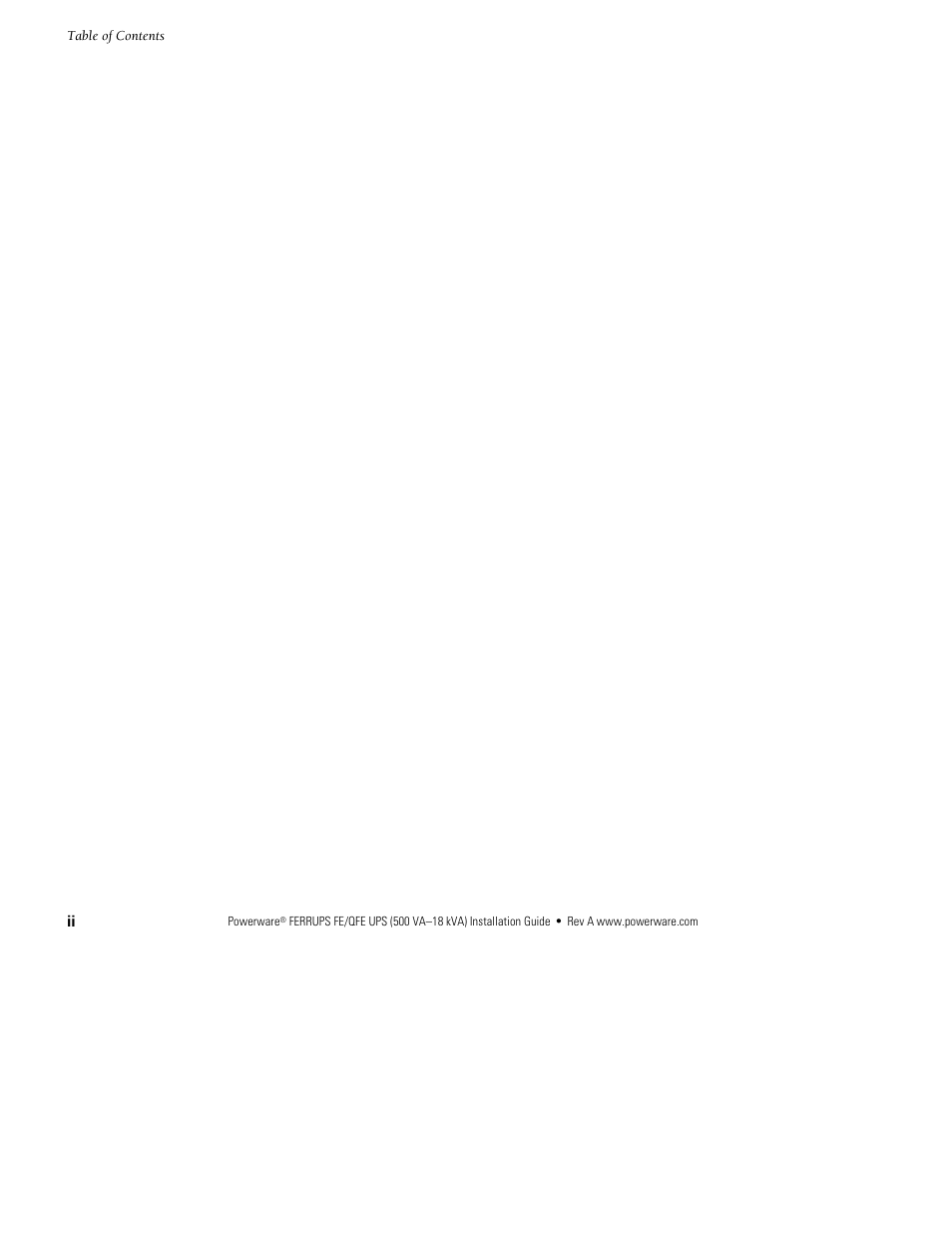 Powerware Ferrups FE/QFE 500VA User Manual | Page 6 / 76