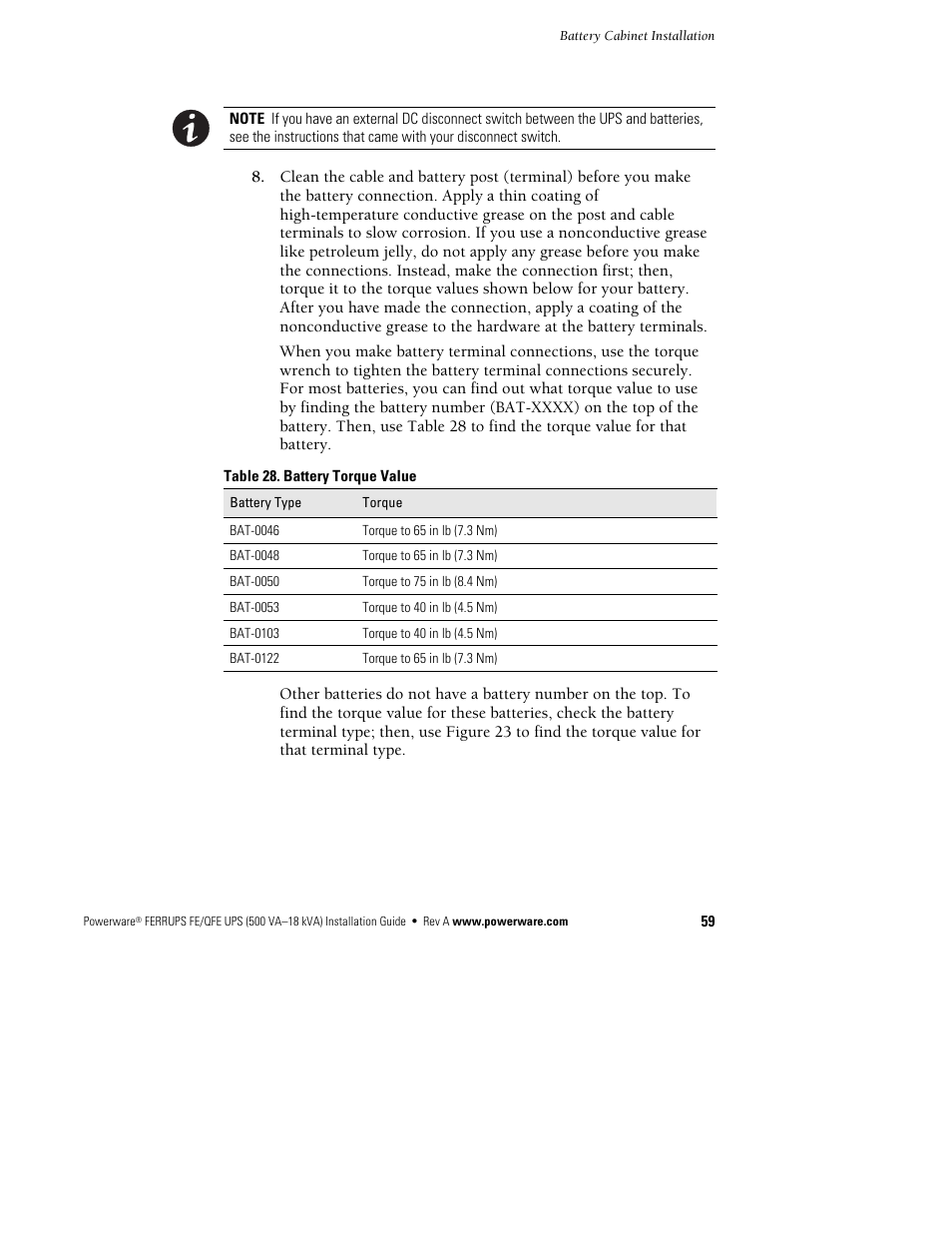 Powerware Ferrups FE/QFE 500VA User Manual | Page 65 / 76