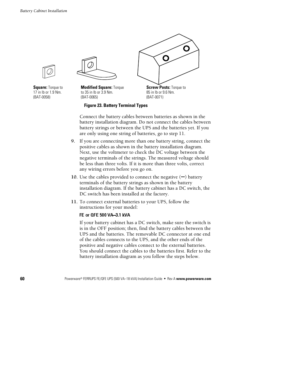 Powerware Ferrups FE/QFE 500VA User Manual | Page 66 / 76
