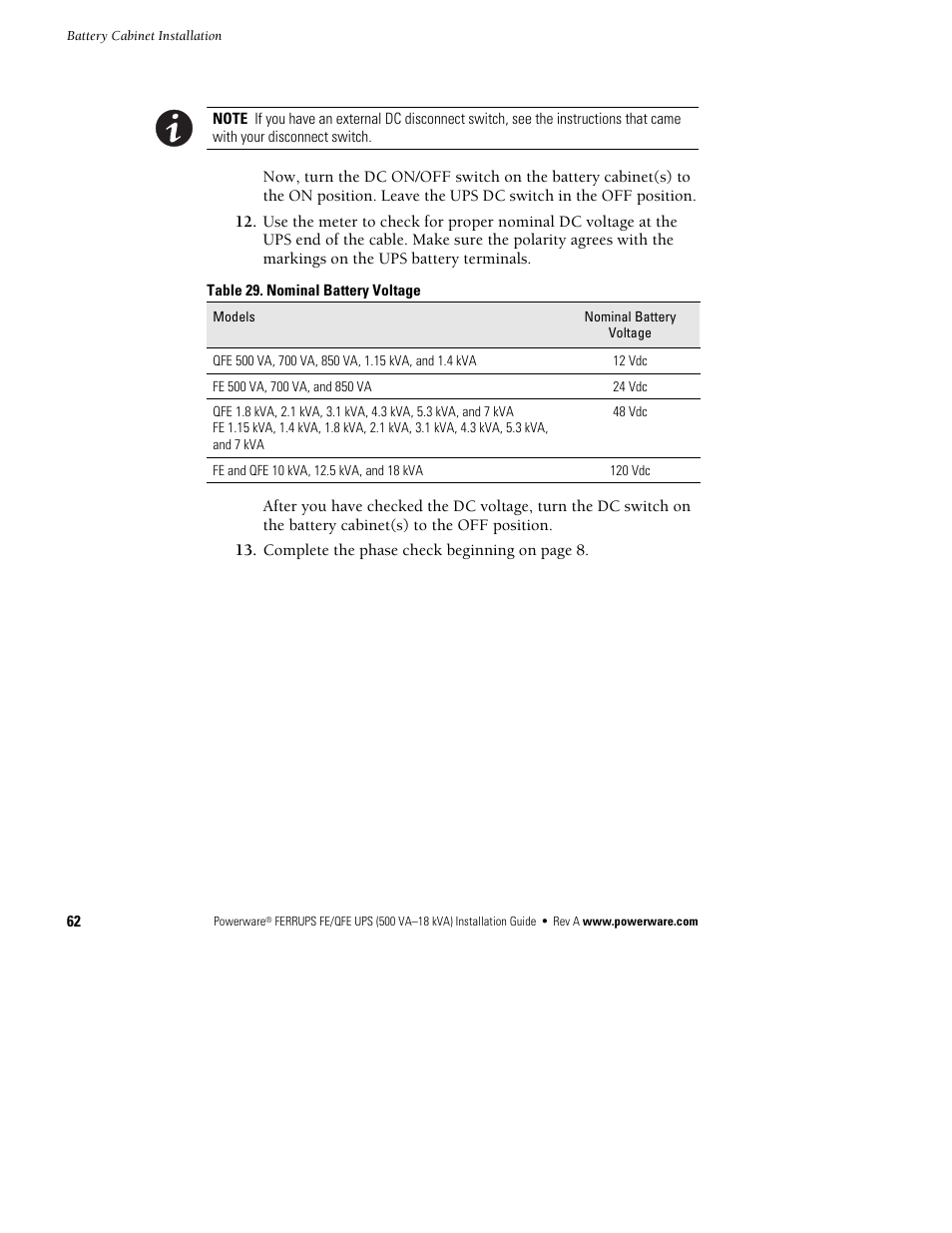 Powerware Ferrups FE/QFE 500VA User Manual | Page 68 / 76