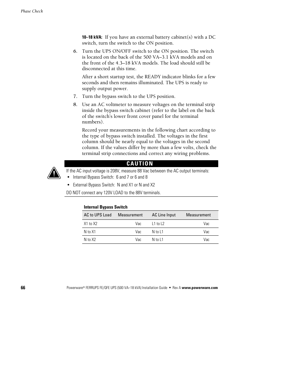 Powerware Ferrups FE/QFE 500VA User Manual | Page 72 / 76