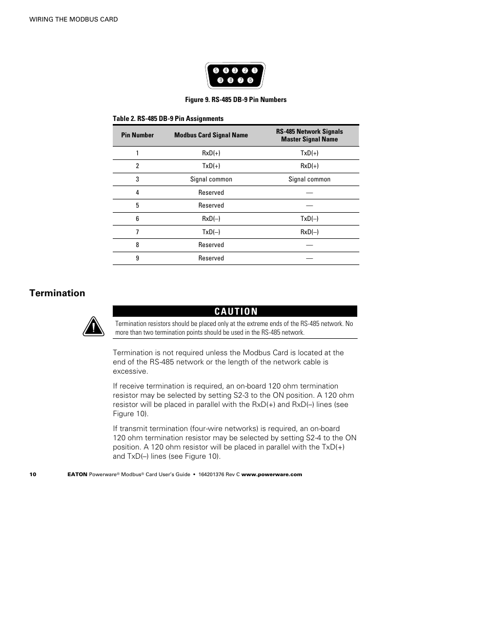 Termination | Powerware FCC 15 User Manual | Page 14 / 32