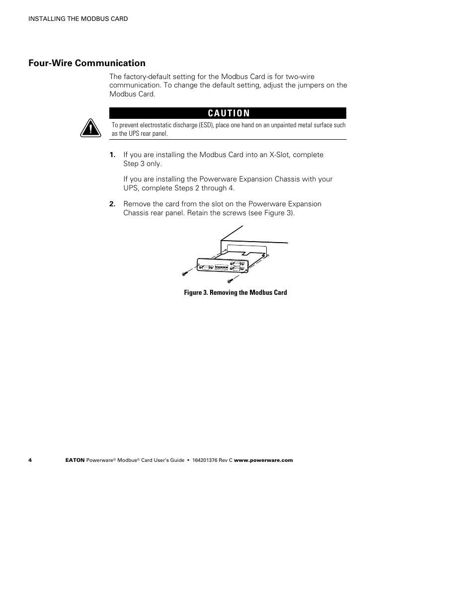 Four-wire communication | Powerware FCC 15 User Manual | Page 8 / 32