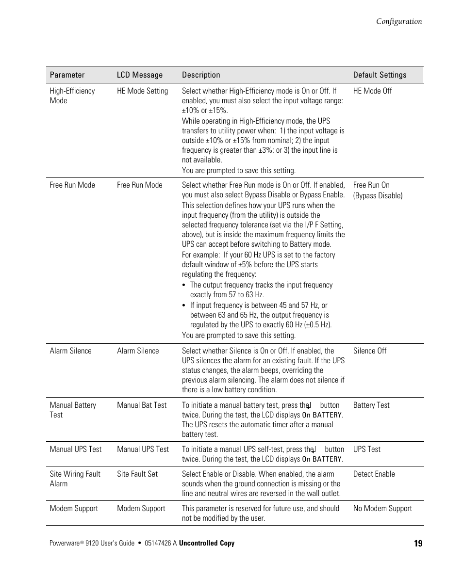 Powerware 700 3000 VA User Manual | Page 25 / 48