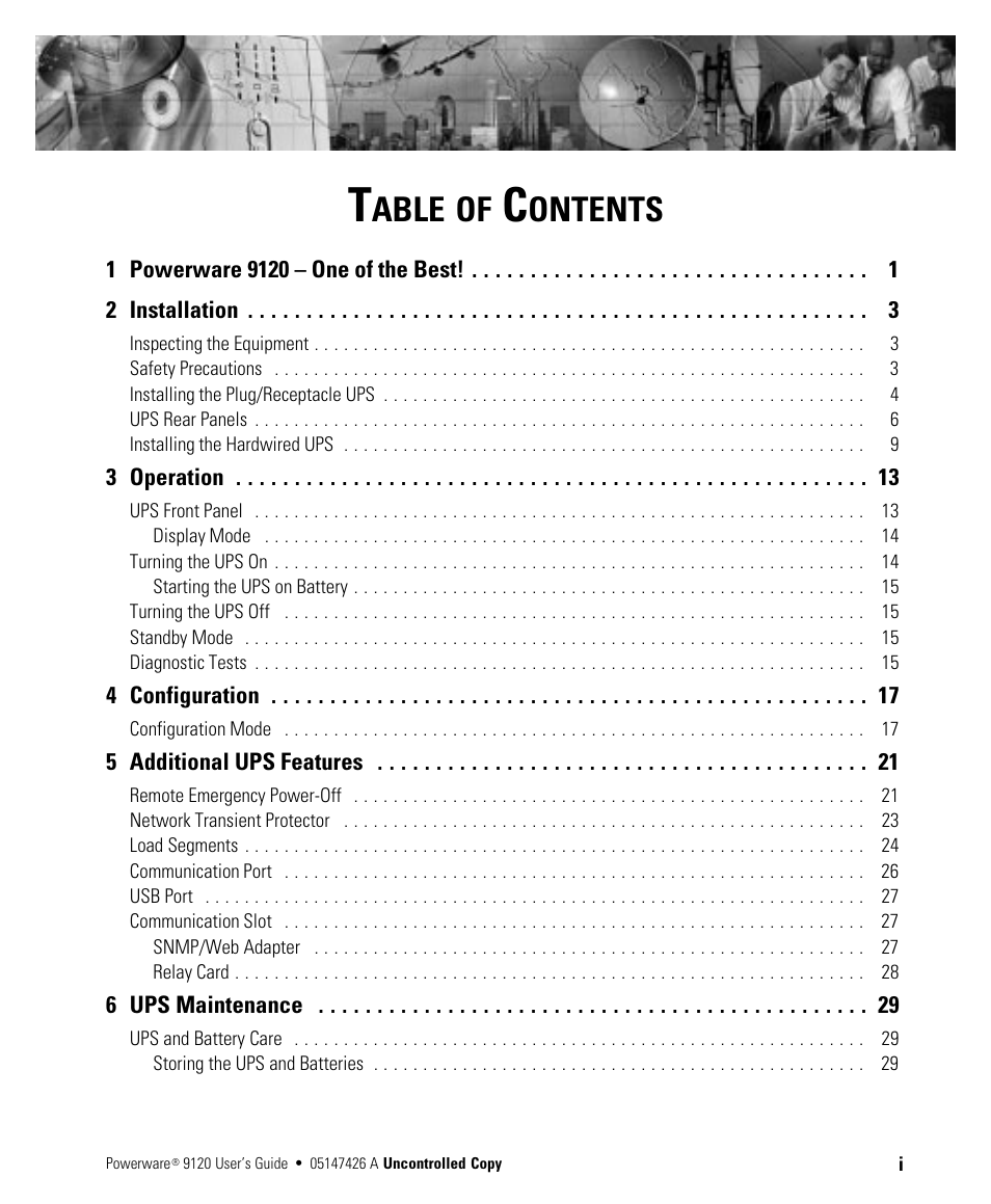 Able, Ontents | Powerware 700 3000 VA User Manual | Page 5 / 48