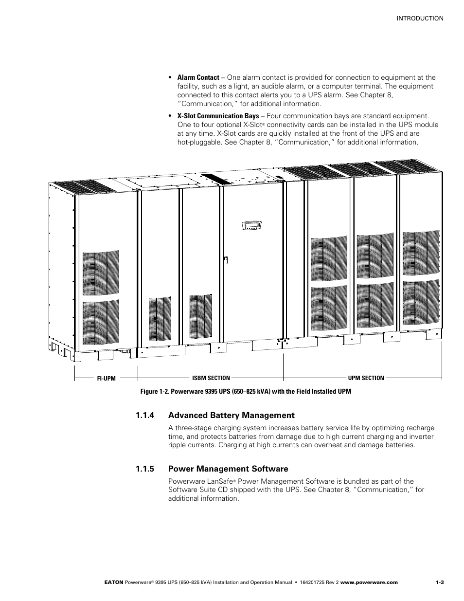 4 advanced battery management, 5 power management software | Powerware 9395 UPS and Plus 1 UPS 650825 kVA User Manual | Page 13 / 192