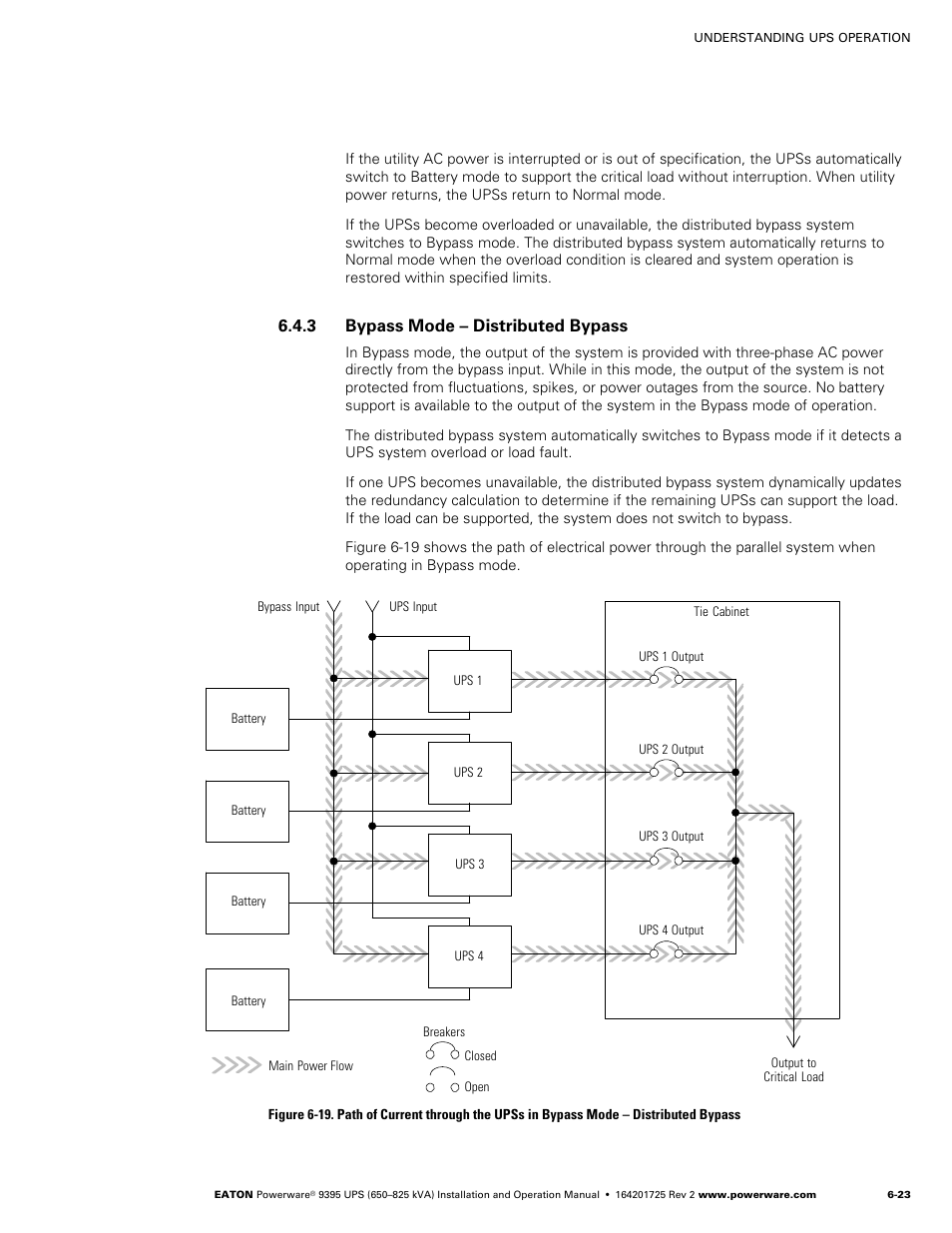 3 bypass mode - distributed bypass, 3 bypass mode – distributed bypass | Powerware 9395 UPS and Plus 1 UPS 650825 kVA User Manual | Page 135 / 192