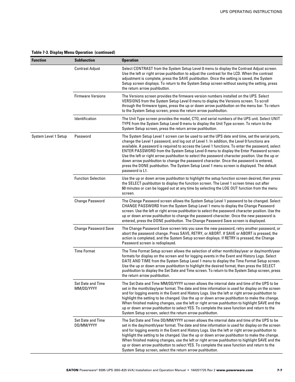 Powerware 9395 UPS and Plus 1 UPS 650825 kVA User Manual | Page 149 / 192