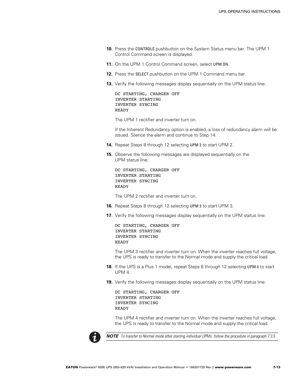 Powerware 9395 UPS and Plus 1 UPS 650825 kVA User Manual | Page 155 / 192