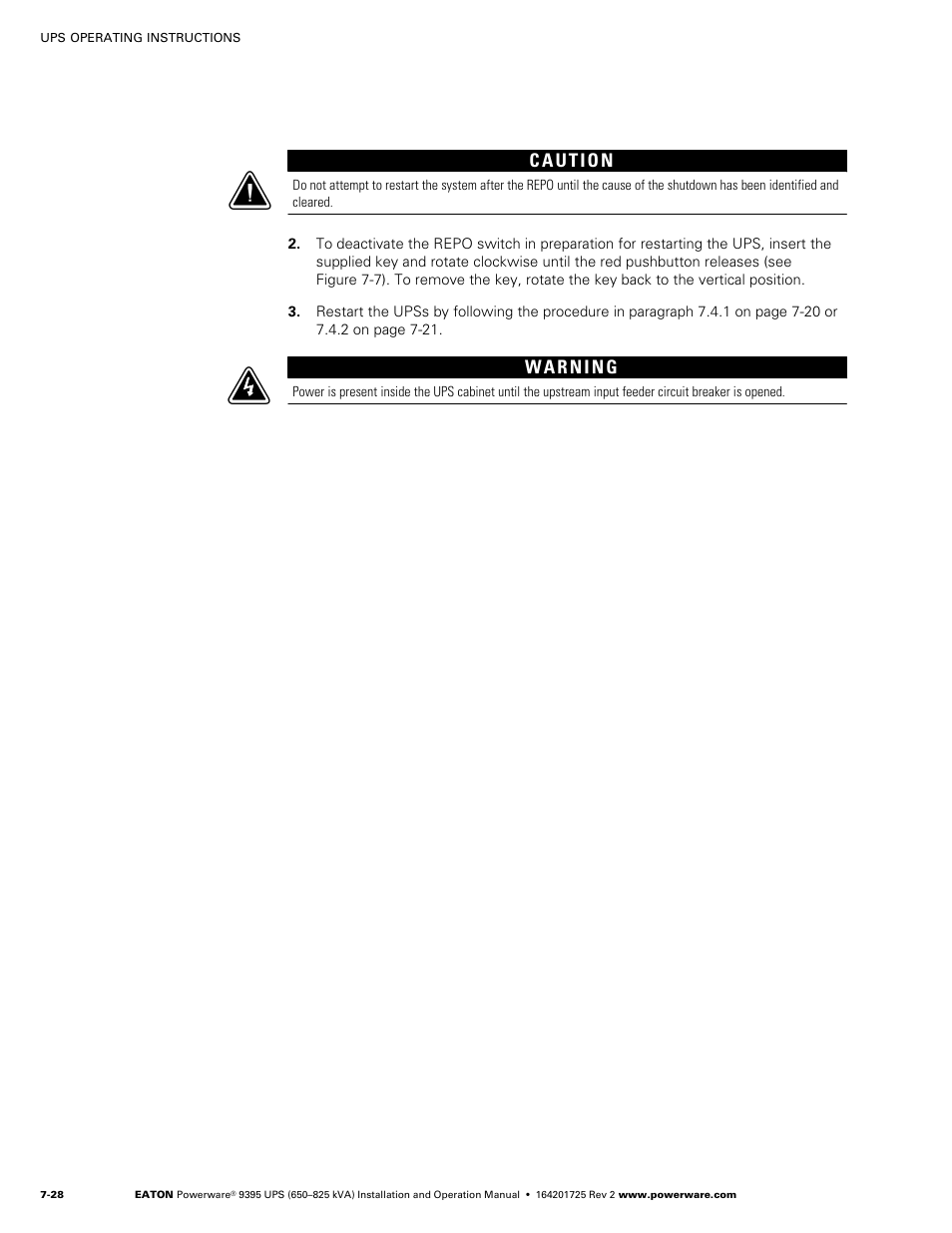 Powerware 9395 UPS and Plus 1 UPS 650825 kVA User Manual | Page 170 / 192