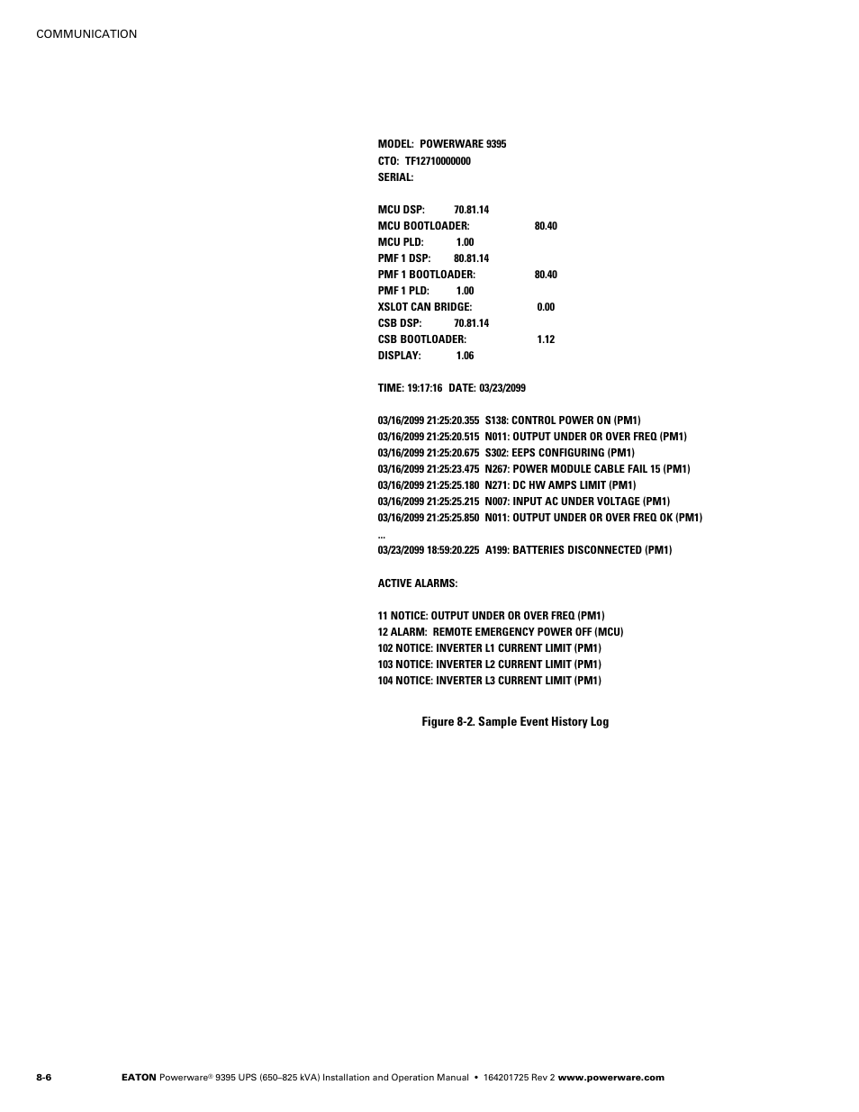 Powerware 9395 UPS and Plus 1 UPS 650825 kVA User Manual | Page 176 / 192