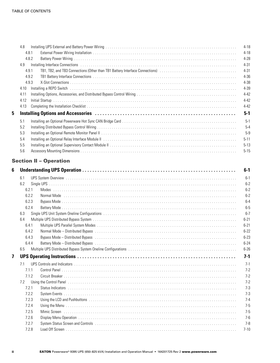 Powerware 9395 UPS and Plus 1 UPS 650825 kVA User Manual | Page 4 / 192