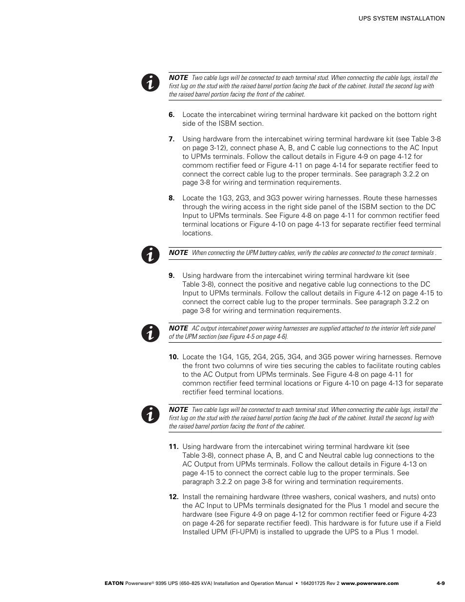 Powerware 9395 UPS and Plus 1 UPS 650825 kVA User Manual | Page 55 / 192