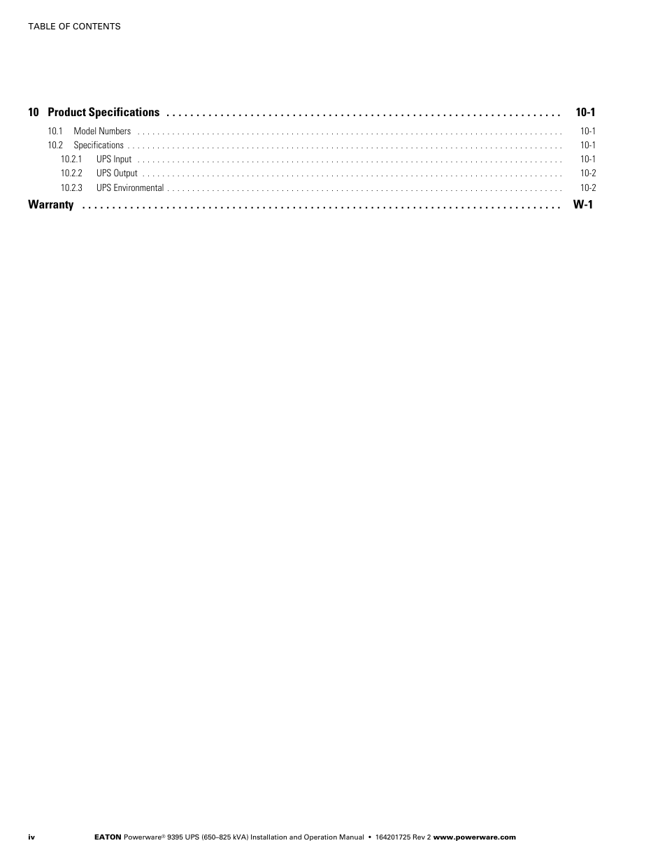 Powerware 9395 UPS and Plus 1 UPS 650825 kVA User Manual | Page 6 / 192