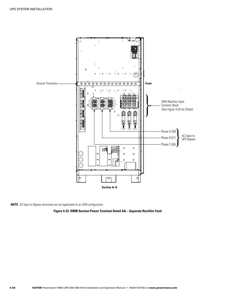 Figure 4-23 for detail aa.) | Powerware 9395 UPS and Plus 1 UPS 650825 kVA User Manual | Page 72 / 192