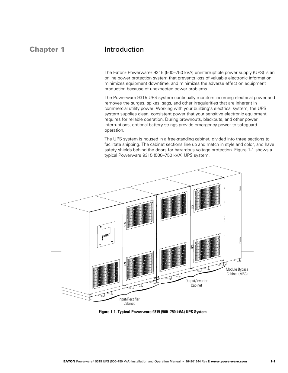 Chapter 1 - introduction, Introduction, Chapter 1 introduction | Powerware 9315 User Manual | Page 11 / 154