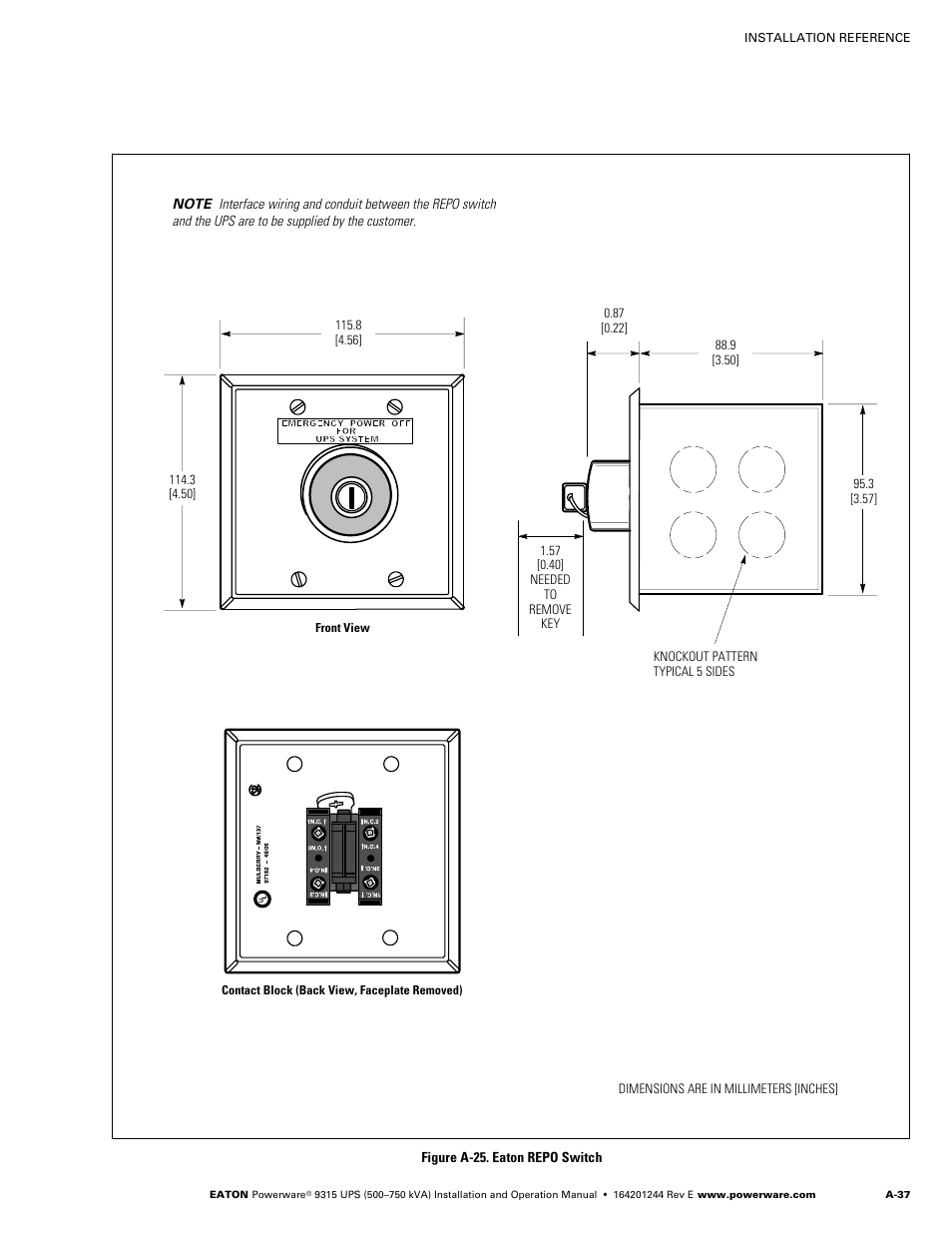 Figure a‐25. eaton repo switch, A-37 | Powerware 9315 User Manual | Page 147 / 154