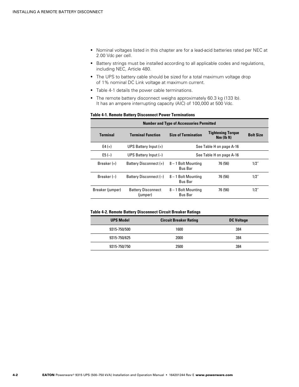 Powerware 9315 User Manual | Page 36 / 154