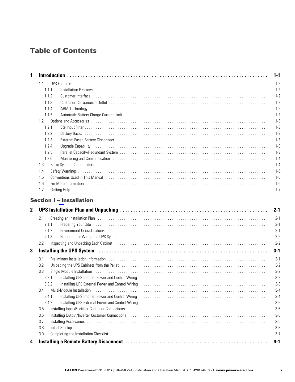 Powerware 9315 User Manual | Page 5 / 154