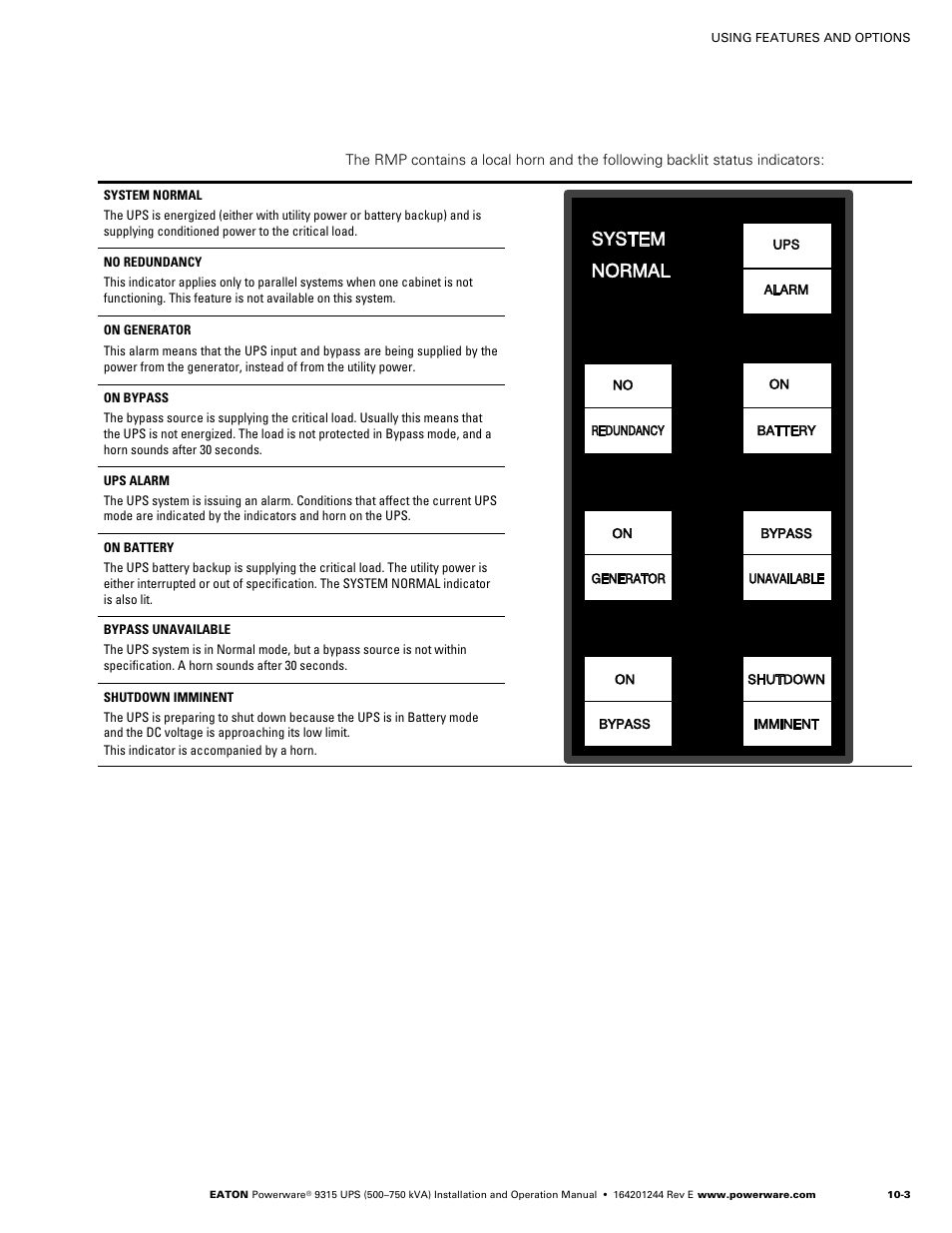 Powerware 9315 User Manual | Page 81 / 154