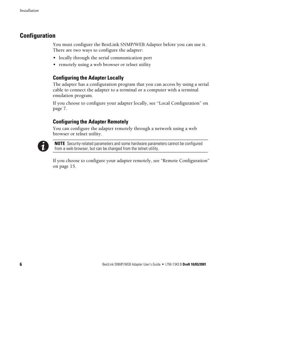 Configuration | Powerware BestLink IPK-0319 User Manual | Page 12 / 44