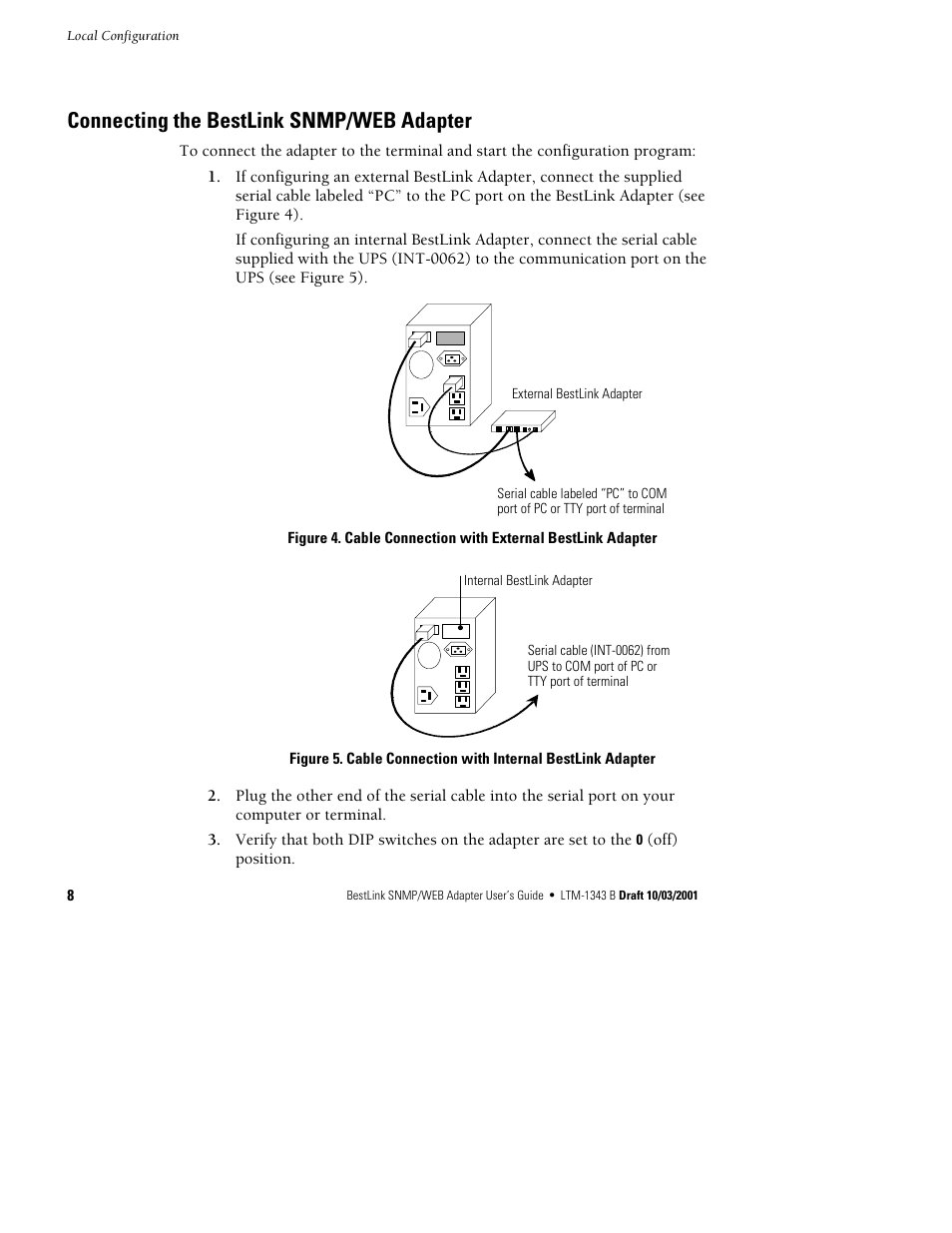 Connecting the bestlink snmp/web adapter | Powerware BestLink IPK-0319 User Manual | Page 14 / 44