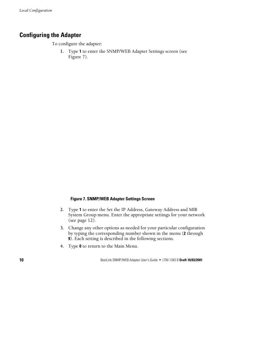 Configuring the adapter | Powerware BestLink IPK-0319 User Manual | Page 16 / 44