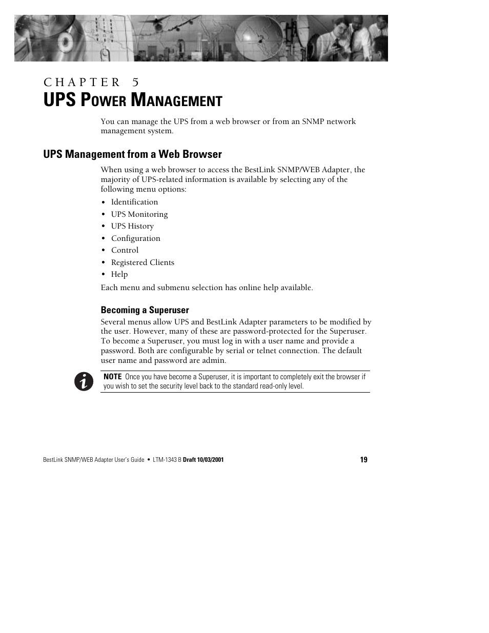 Ups p, Ower, Anagement | Powerware BestLink IPK-0319 User Manual | Page 25 / 44